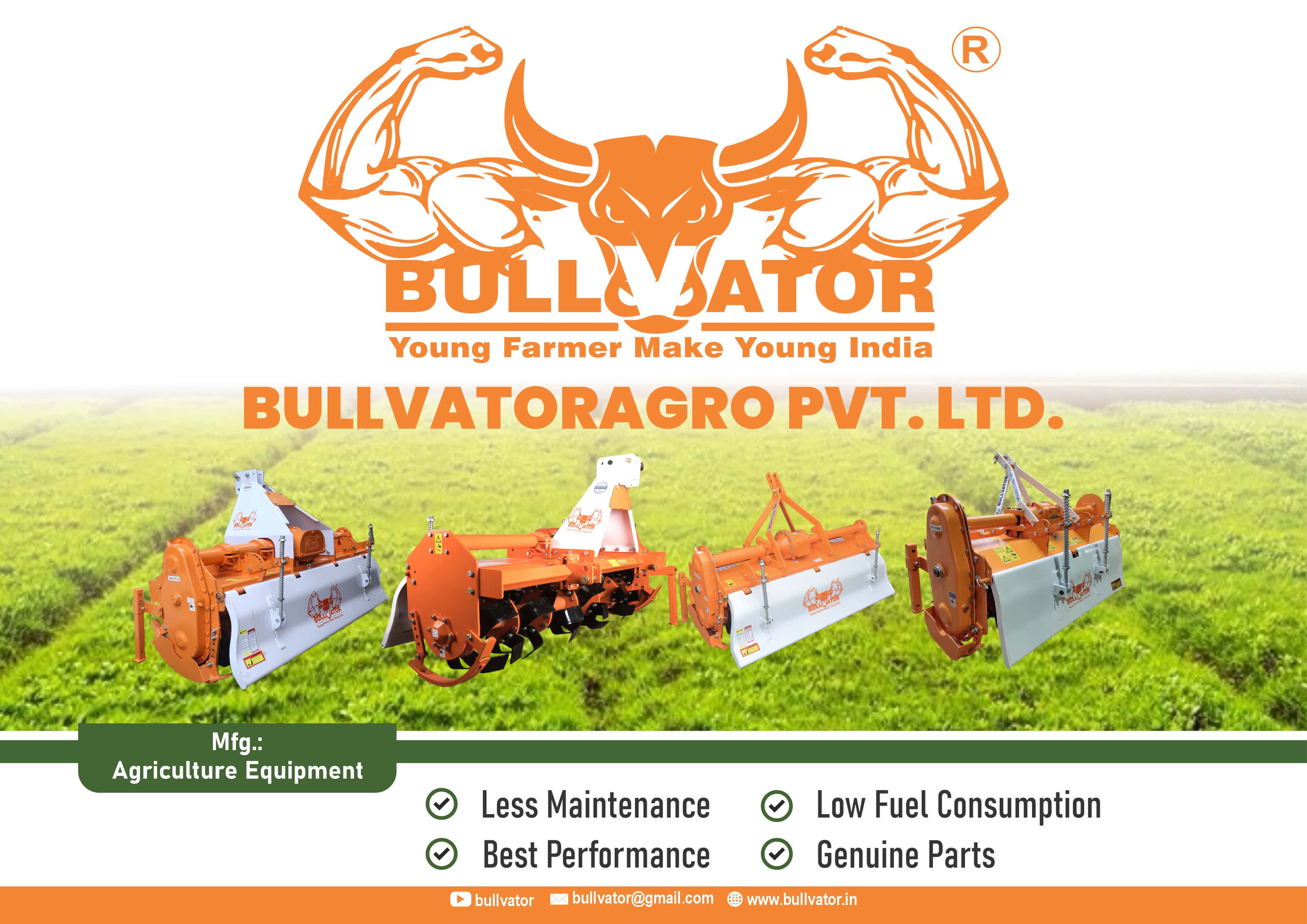Bullvator rotavator model 1 — agricultural rotary tiller
